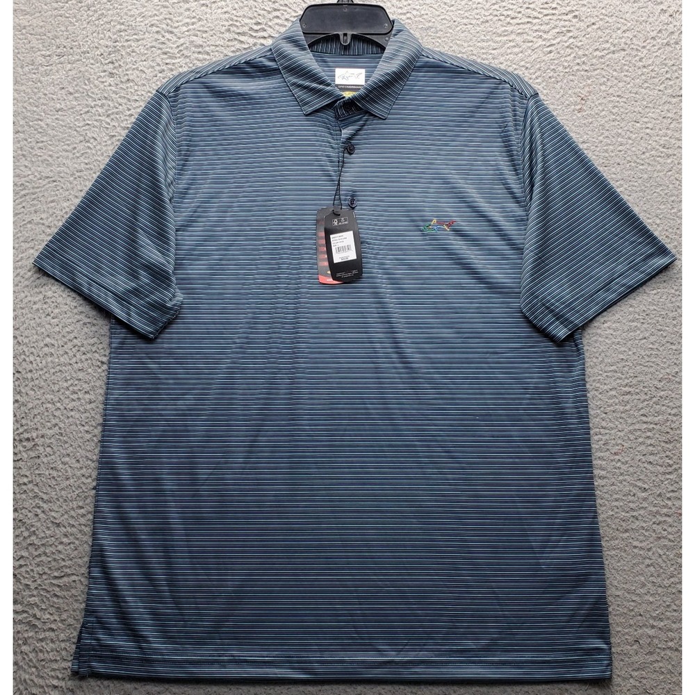 Greg Norman Golf Performance Polo Mens Large Multi Striped Play Dry G7XLK668